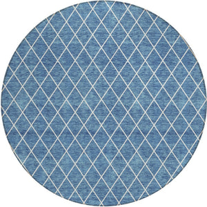 Homeroots 3' Beige And Ivory Geometric Washable Area Rug For Indoor And Outdoor Spaces - Durable Design! 8' Round Polyester 596095