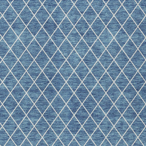 HomeRoots 5' Stylish Denim Blue and Ivory Geometric Area Rug for Indoor and Outdoor Use - Easy Care & Durable 8' X 10' 596096