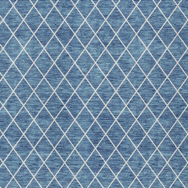 HomeRoots 5' Stylish Denim Blue and Ivory Geometric Area Rug for Indoor and Outdoor Use - Easy Care & Durable 8' X 10' 596096