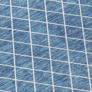 HomeRoots 5' Stylish Denim Blue and Ivory Geometric Area Rug for Indoor and Outdoor Use - Easy Care & Durable 8' X 10' 596096