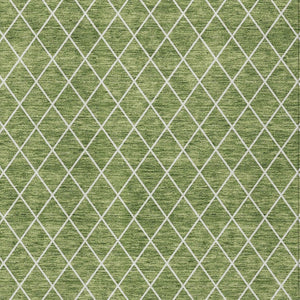 HomeRoots 5' Green and Ivory Geometric Washable Area Rug - Stylish, Durable, Indoor/Outdoor Design for Homes 5' X 8' 596100