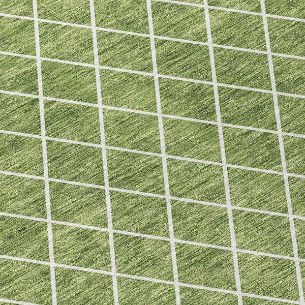 HomeRoots 5' Green and Ivory Geometric Washable Area Rug - Stylish, Durable, Indoor/Outdoor Design for Homes 5' X 8' 596100