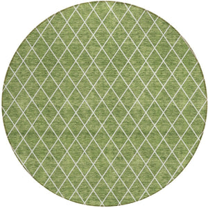 Homeroots 3' Beige And Ivory Geometric Washable Area Rug For Indoor And Outdoor Spaces - Durable Design! 8' Round Polyester 596101
