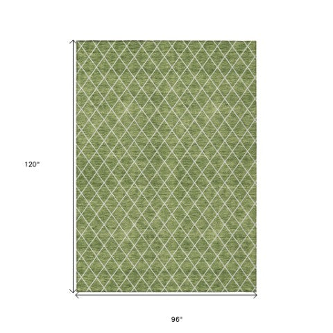 Homeroots 3' Beige And Ivory Geometric Washable Area Rug For Indoor And Outdoor Spaces - Durable Design! 8' X 10' Polyester 596102