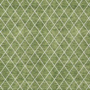 HomeRoots 9' X 12' Washable Green and Ivory Geometric Area Rug - Durable, Versatile, Perfect for Indoor/Outdoor Use 596103