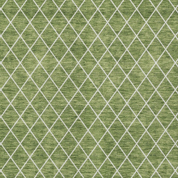 HomeRoots 9' X 12' Washable Green and Ivory Geometric Area Rug - Durable, Versatile, Perfect for Indoor/Outdoor Use 596103