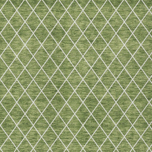 HomeRoots 5' Green and Ivory Geometric Washable Area Rug - Stylish, Durable, Indoor/Outdoor Design for Homes 10' X 14' 596104