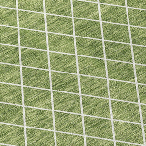 HomeRoots 5' Green and Ivory Geometric Washable Area Rug - Stylish, Durable, Indoor/Outdoor Design for Homes 10' X 14' 596104