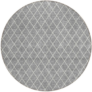 Homeroots 3' Beige And Ivory Geometric Washable Area Rug For Indoor And Outdoor Spaces - Durable Design! 8' Round Polyester 596107