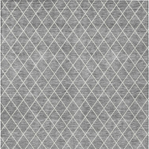 HomeRoots 9' X 12' Gray And Ivory Geometric Washable Rug - Stylish, Durable & Versatile for Indoor/Outdoor Spaces 596109