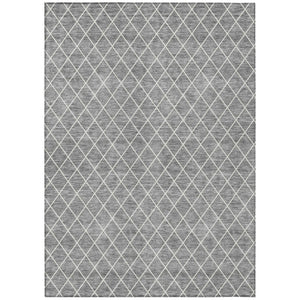 HomeRoots 9' X 12' Gray And Ivory Geometric Washable Rug - Stylish, Durable & Versatile for Indoor/Outdoor Spaces 596109
