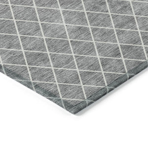 HomeRoots 5' Gray and Ivory Geometric Area Rug – Stylish, Washable Indoor/Outdoor Rug for High-Traffic Homes 10' X 14' 596110