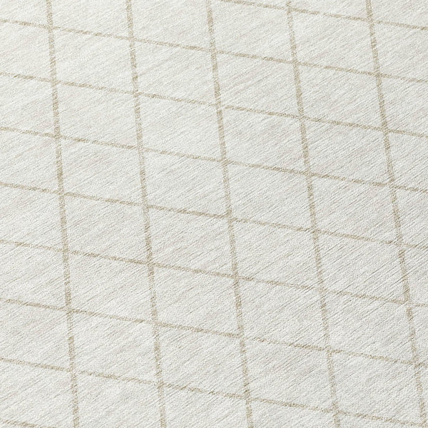 Homeroots 3' Beige And Ivory Geometric Washable Area Rug For Indoor And Outdoor Spaces - Durable Design! 3' X 5' Polyester 596111