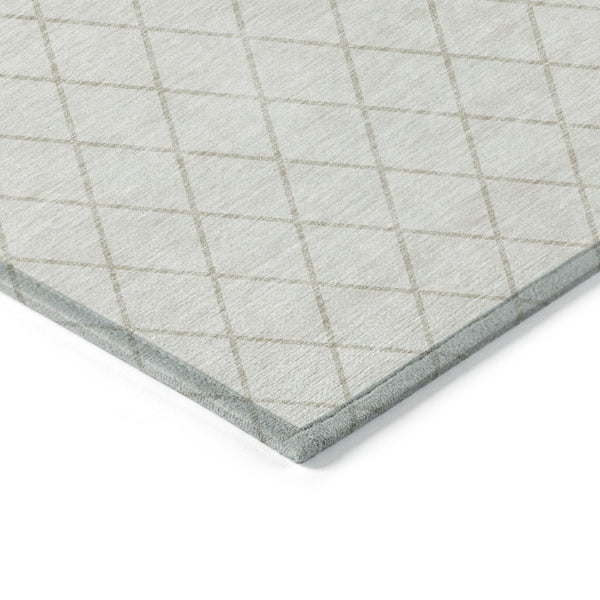 HomeRoots 5' Stylish Ivory and Beige Geometric Area Rug – Durable, Washable Design for Indoor and Outdoor Use 10' X 14' 596116