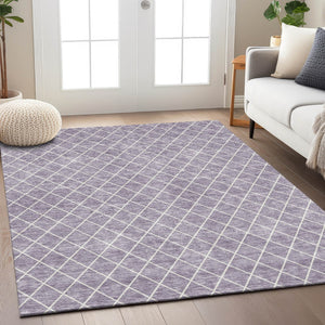 Homeroots 3' Beige And Ivory Geometric Washable Area Rug For Indoor And Outdoor Spaces - Durable Design! 5' X 8' Polyester 596118