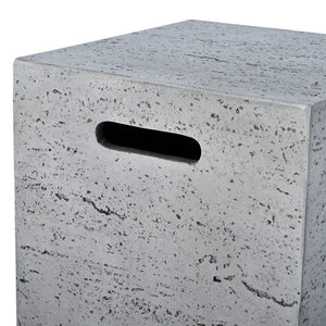 English Elm U_style Rectangular Outdoor Propane Fire Pit Mgo Set with Tank Cover Table Grey WY000498AAE