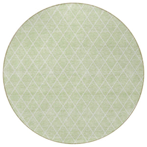 Homeroots 3' Beige And Ivory Geometric Washable Area Rug For Indoor And Outdoor Spaces - Durable Design! 8' Round Polyester 596125