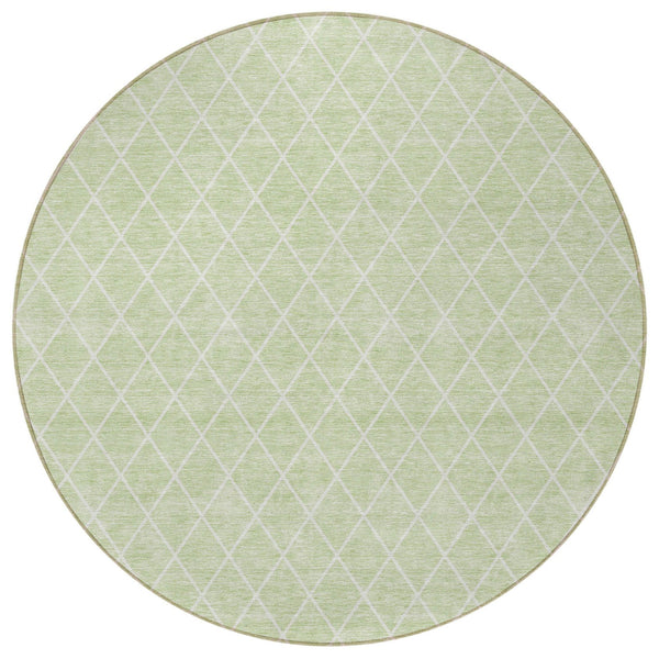 Homeroots 3' Beige And Ivory Geometric Washable Area Rug For Indoor And Outdoor Spaces - Durable Design! 8' Round Polyester 596125