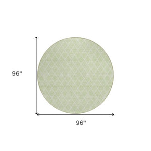 Homeroots 3' Beige And Ivory Geometric Washable Area Rug For Indoor And Outdoor Spaces - Durable Design! 8' Round Polyester 596125