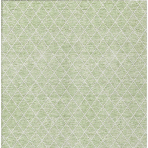 HomeRoots 9' X 12' Mint Green and Ivory Geometric Area Rug - Durable, Washable, Stylish for Indoor & Outdoor Use 596127