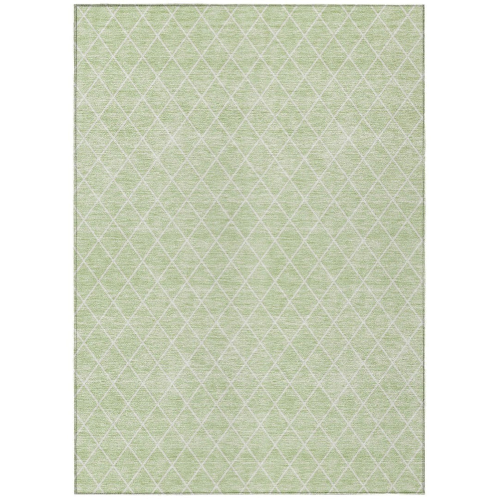 HomeRoots 9' X 12' Mint Green and Ivory Geometric Area Rug - Durable, Washable, Stylish for Indoor & Outdoor Use 596127