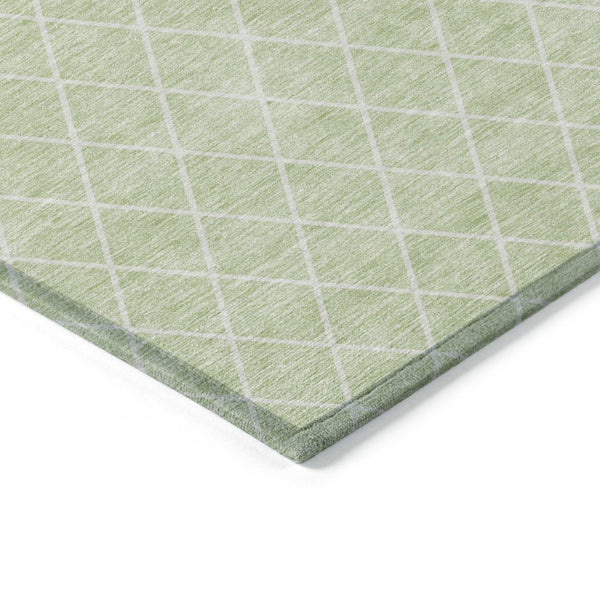 HomeRoots 9' X 12' Mint Green and Ivory Geometric Area Rug - Durable, Washable, Stylish for Indoor & Outdoor Use 596127