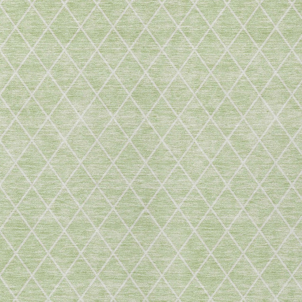 HomeRoots 9' X 12' Mint Green and Ivory Geometric Area Rug - Durable, Washable, Stylish for Indoor & Outdoor Use 596127