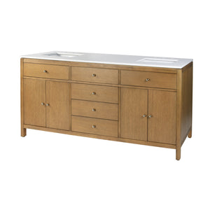 Butler Specialty Company Nora 72-inch Double Sink Bathroom Vanity Set With Elegant Quartz Top Natural Mdf,White Quartz,Plywood,Ceramic,Rubberwood,Pine,Veneers,Acacia,Composite Wood 5961452-butler