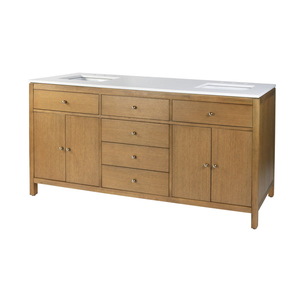Butler Specialty Company Nora 72-inch Double Sink Bathroom Vanity Set With Elegant Quartz Top Natural Mdf,White Quartz,Plywood,Ceramic,Rubberwood,Pine,Veneers,Acacia,Composite Wood 5961452-butler
