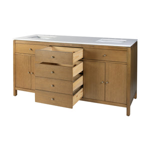 Butler Specialty Company Nora 72-inch Double Sink Bathroom Vanity Set With Elegant Quartz Top Natural Mdf,White Quartz,Plywood,Ceramic,Rubberwood,Pine,Veneers,Acacia,Composite Wood 5961452-butler