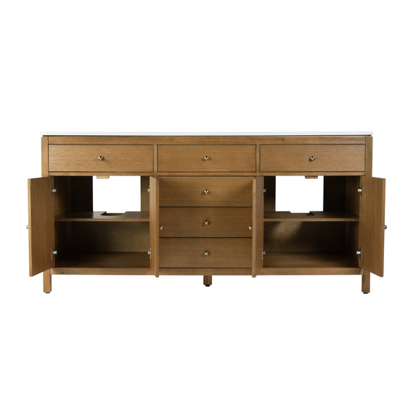 Butler Specialty Company Nora 72-inch Double Sink Bathroom Vanity Set With Elegant Quartz Top Natural Mdf,White Quartz,Plywood,Ceramic,Rubberwood,Pine,Veneers,Acacia,Composite Wood 5961452-butler