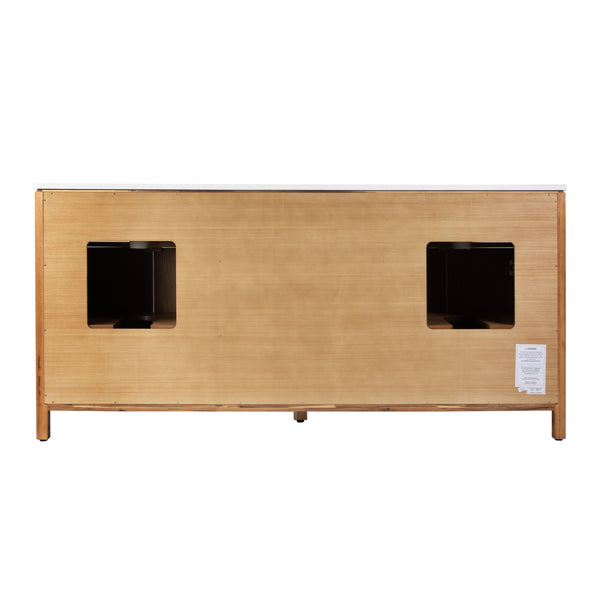 Butler Specialty Company Nora 72-inch Double Sink Bathroom Vanity Set With Elegant Quartz Top Natural Mdf,White Quartz,Plywood,Ceramic,Rubberwood,Pine,Veneers,Acacia,Composite Wood 5961452-butler