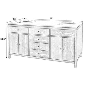 Butler Specialty Company Nora 72-inch Double Sink Bathroom Vanity Set With Elegant Quartz Top Natural Mdf,White Quartz,Plywood,Ceramic,Rubberwood,Pine,Veneers,Acacia,Composite Wood 5961452-butler