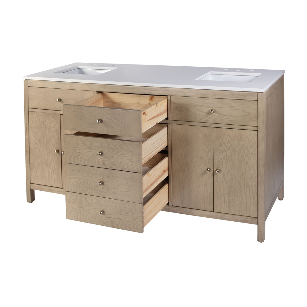 Butler Specialty Company Nora 72-inch Double Sink Bathroom Vanity Set With Elegant Quartz Top Light Brown Mdf,White Quartz,Acacia,Plywood,Ceramic,Pine,Veneers,Composite Wood 5961492-butler