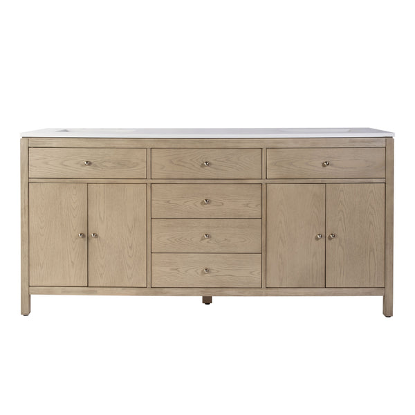 Butler Specialty Company Nora 72-inch Double Sink Bathroom Vanity Set With Elegant Quartz Top Light Brown Mdf,White Quartz,Acacia,Plywood,Ceramic,Pine,Veneers,Composite Wood 5961492-butler