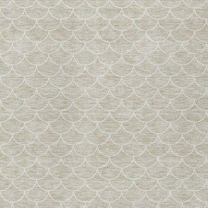 Homeroots 3' Stylish Beige And Ivory Geometric Washable Area Rug For Indoor And Outdoor Spaces, Durable Design 5' X 8' Polyester 596160