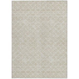 HomeRoots 9' X 12' Beige and Ivory Geometric Indoor-Outdoor Rug – Durable, Washable, Stain-Resistant Perfection! 596163