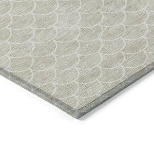 HomeRoots 9' X 12' Beige and Ivory Geometric Indoor-Outdoor Rug – Durable, Washable, Stain-Resistant Perfection! 596163