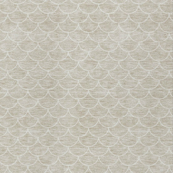 HomeRoots 9' X 12' Beige and Ivory Geometric Indoor-Outdoor Rug – Durable, Washable, Stain-Resistant Perfection! 596163