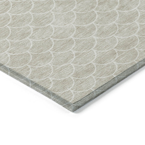 HomeRoots 5' Beige and Ivory Geometric Area Rug - Stylish, Washable, Durable Design for Indoor and Outdoor Spaces 10' X 14' 596164