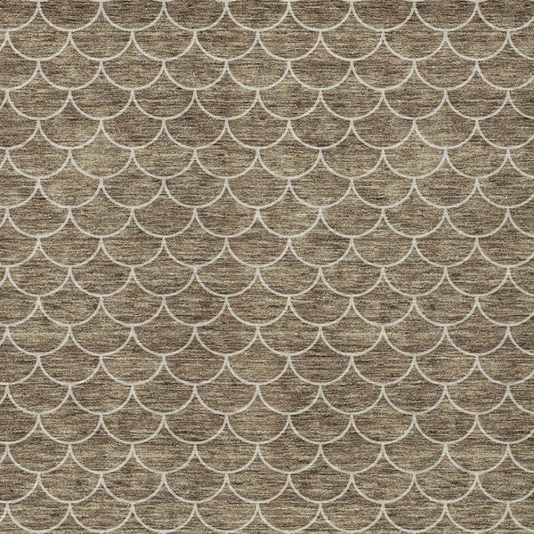 Homeroots 3' Stylish Beige And Ivory Geometric Washable Area Rug For Indoor And Outdoor Spaces, Durable Design 3' X 5' Polyester 596171
