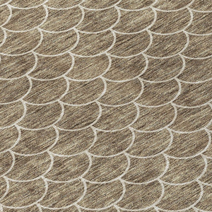 Homeroots 3' Stylish Beige And Ivory Geometric Washable Area Rug For Indoor And Outdoor Spaces, Durable Design 3' X 5' Polyester 596171