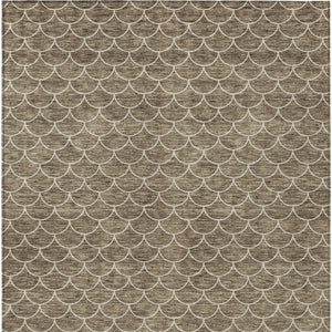 HomeRoots 5' Stylish Brown and Beige Geometric Indoor-Outdoor Area Rug for Versatile Home Decor & Comfort 8' X 10' 596174