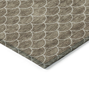 Homeroots 3' Stylish Beige And Ivory Geometric Washable Area Rug For Indoor And Outdoor Spaces, Durable Design 9' X 12' Polyester 596175