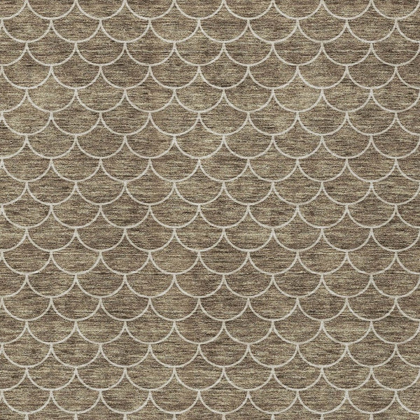 Homeroots 3' Stylish Beige And Ivory Geometric Washable Area Rug For Indoor And Outdoor Spaces, Durable Design 9' X 12' Polyester 596175