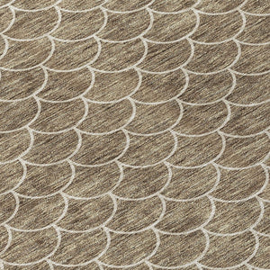 Homeroots 3' Stylish Beige And Ivory Geometric Washable Area Rug For Indoor And Outdoor Spaces, Durable Design 9' X 12' Polyester 596175