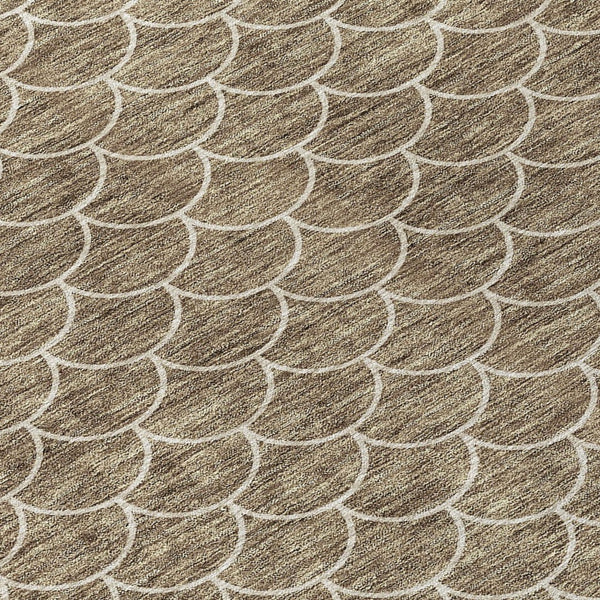 Homeroots 3' Stylish Beige And Ivory Geometric Washable Area Rug For Indoor And Outdoor Spaces, Durable Design 9' X 12' Polyester 596175