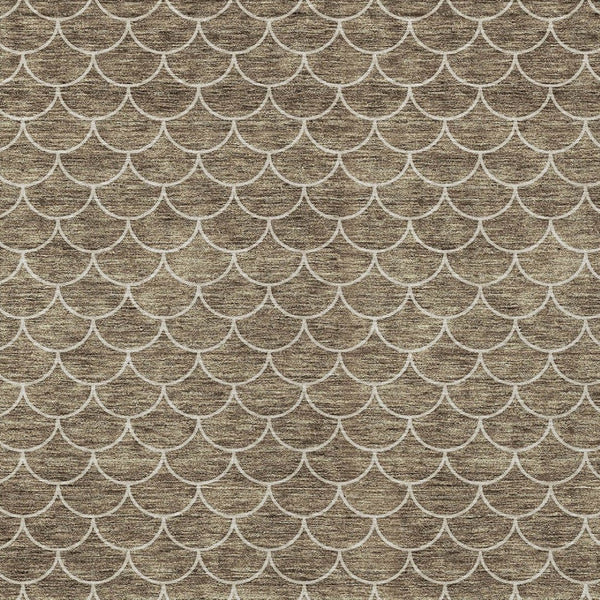 Homeroots 3' Stylish Beige And Ivory Geometric Washable Area Rug For Indoor And Outdoor Spaces, Durable Design 10' X 14' Polyester 596176