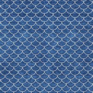 HomeRoots 5' Blue and Ivory Geometric Area Rug – Durable, Washable, Stylish for Indoor and Outdoor Spaces 5' X 8' 596178