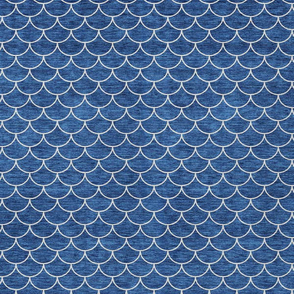 HomeRoots 5' Blue and Ivory Geometric Area Rug – Durable, Washable, Stylish for Indoor and Outdoor Spaces 5' X 8' 596178